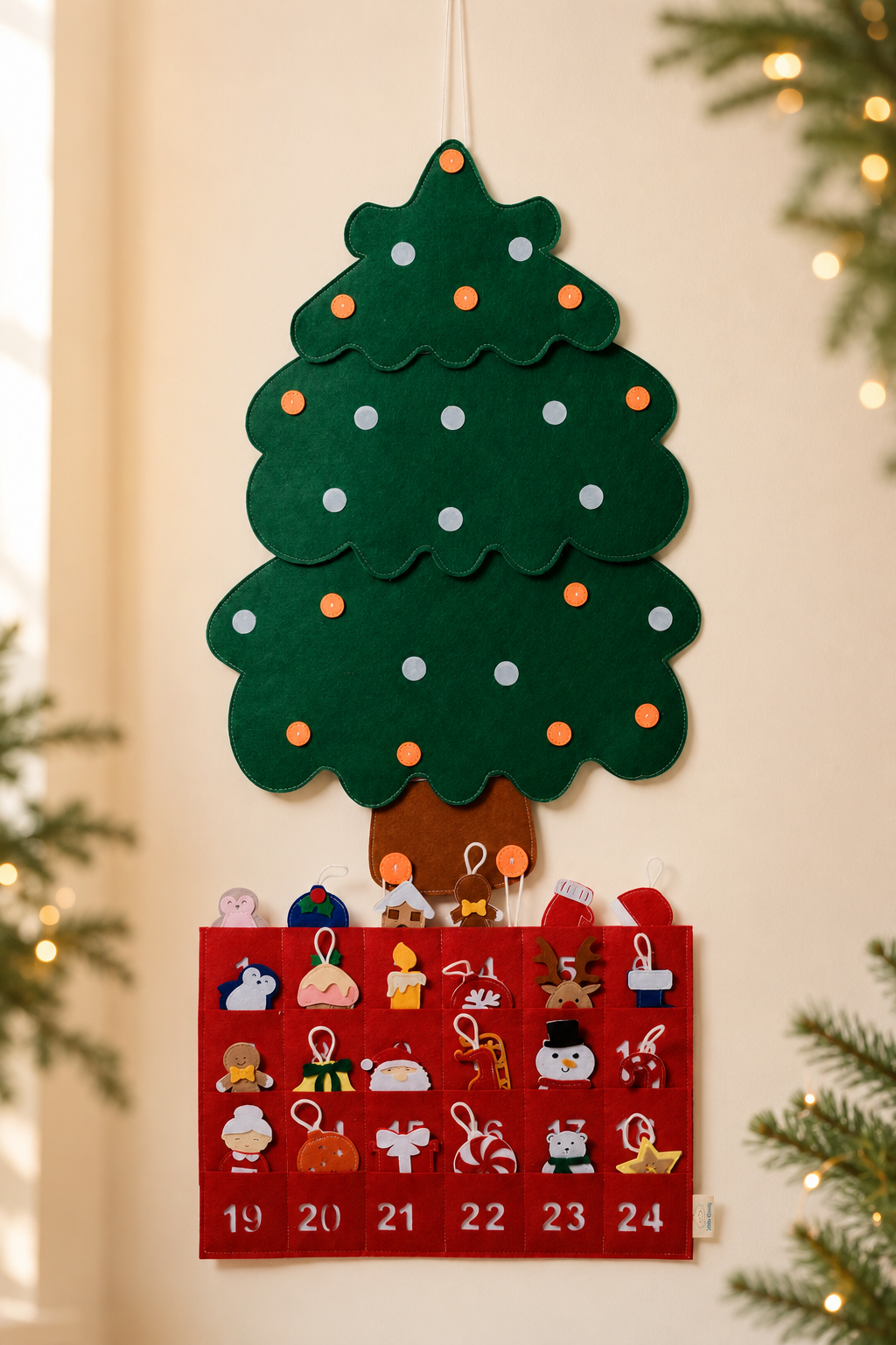 Christmas tree and Advent Calendar Felt Handmade